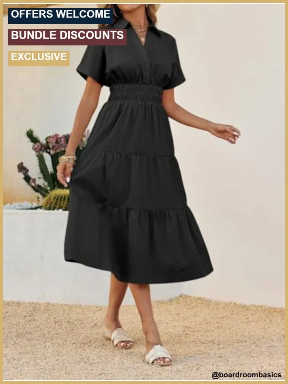 Women's V Neck Short Sleeve Maxi Dress with Pockets